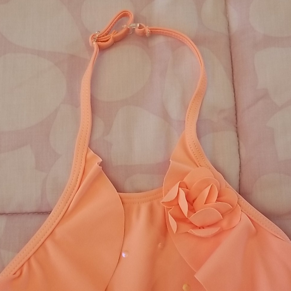 NWT Kate Mack Coral Halter 1 Piece Swimsuit Sz 2T - Picture 4 of 14